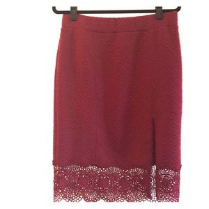 Free people slit leg skirt in wine color